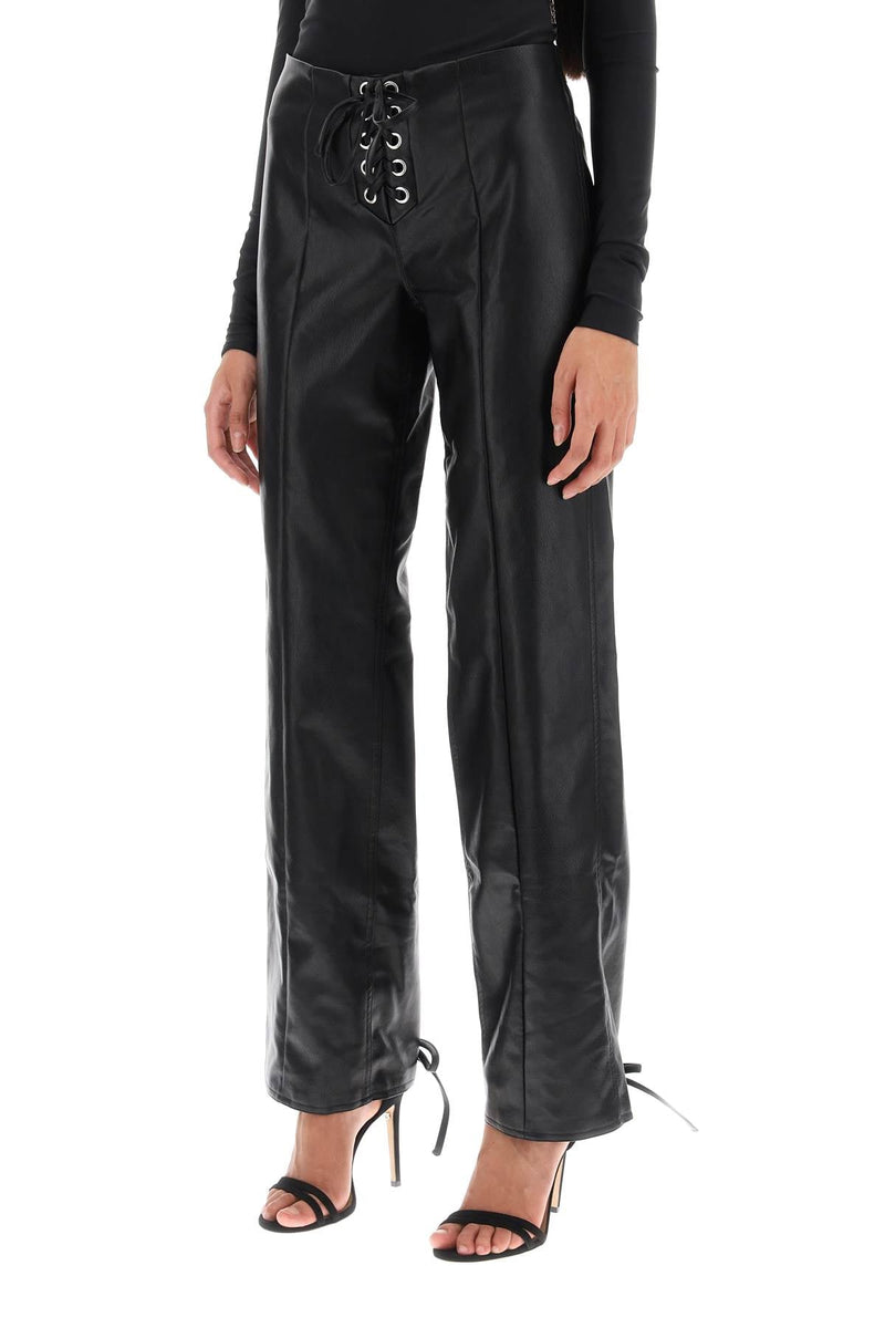 Rotate straight-cut pants in faux leather-women > clothing > trousers-Rotate-Urbanheer