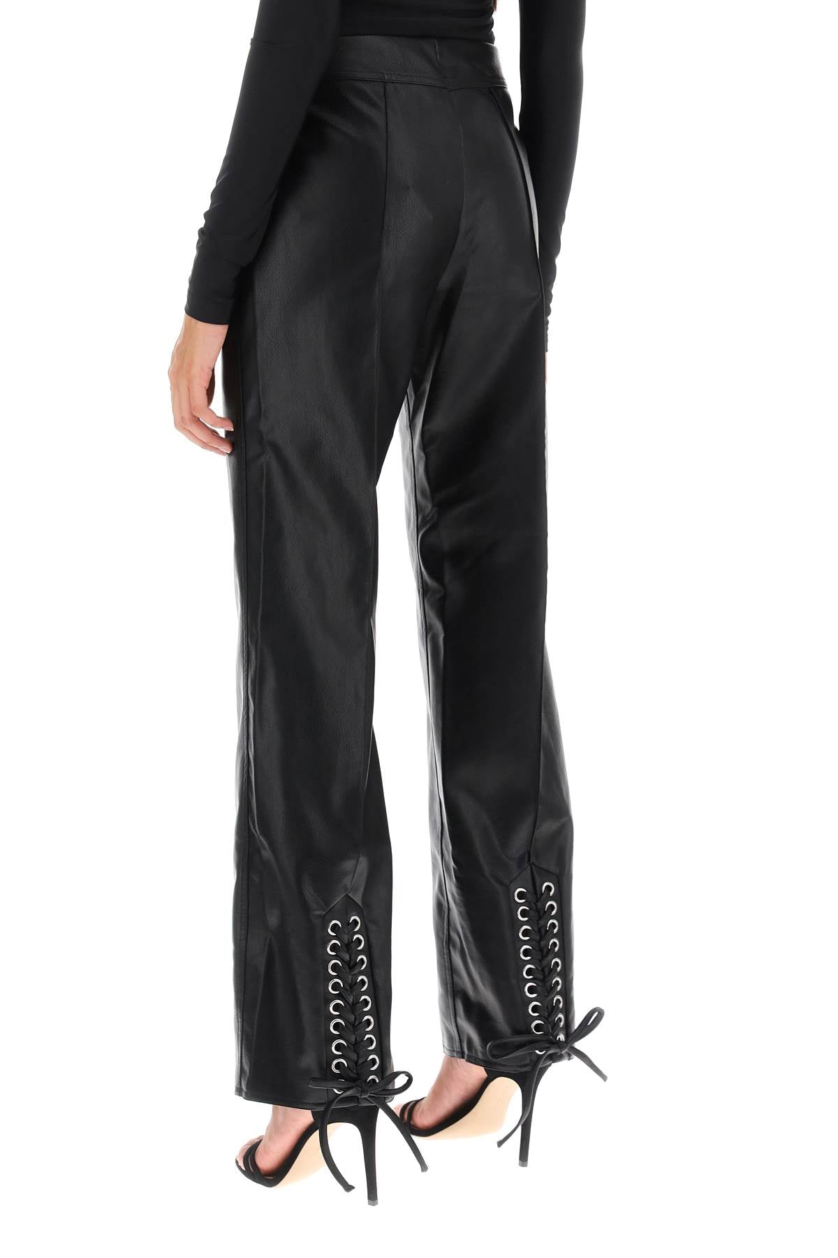 Rotate straight-cut pants in faux leather-women > clothing > trousers-Rotate-Urbanheer