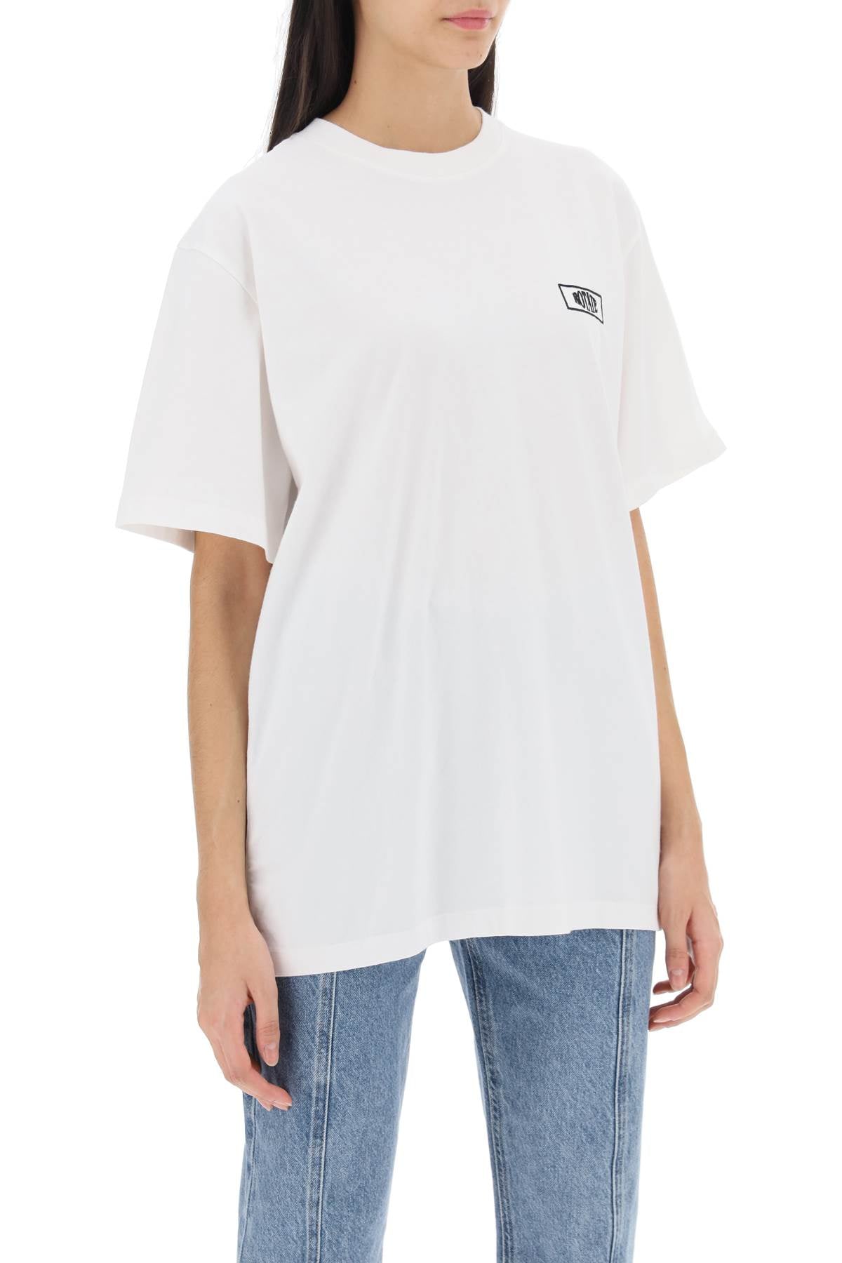 Rotate t-shirt with logo embroidery-women > clothing > topwear-Rotate-Urbanheer