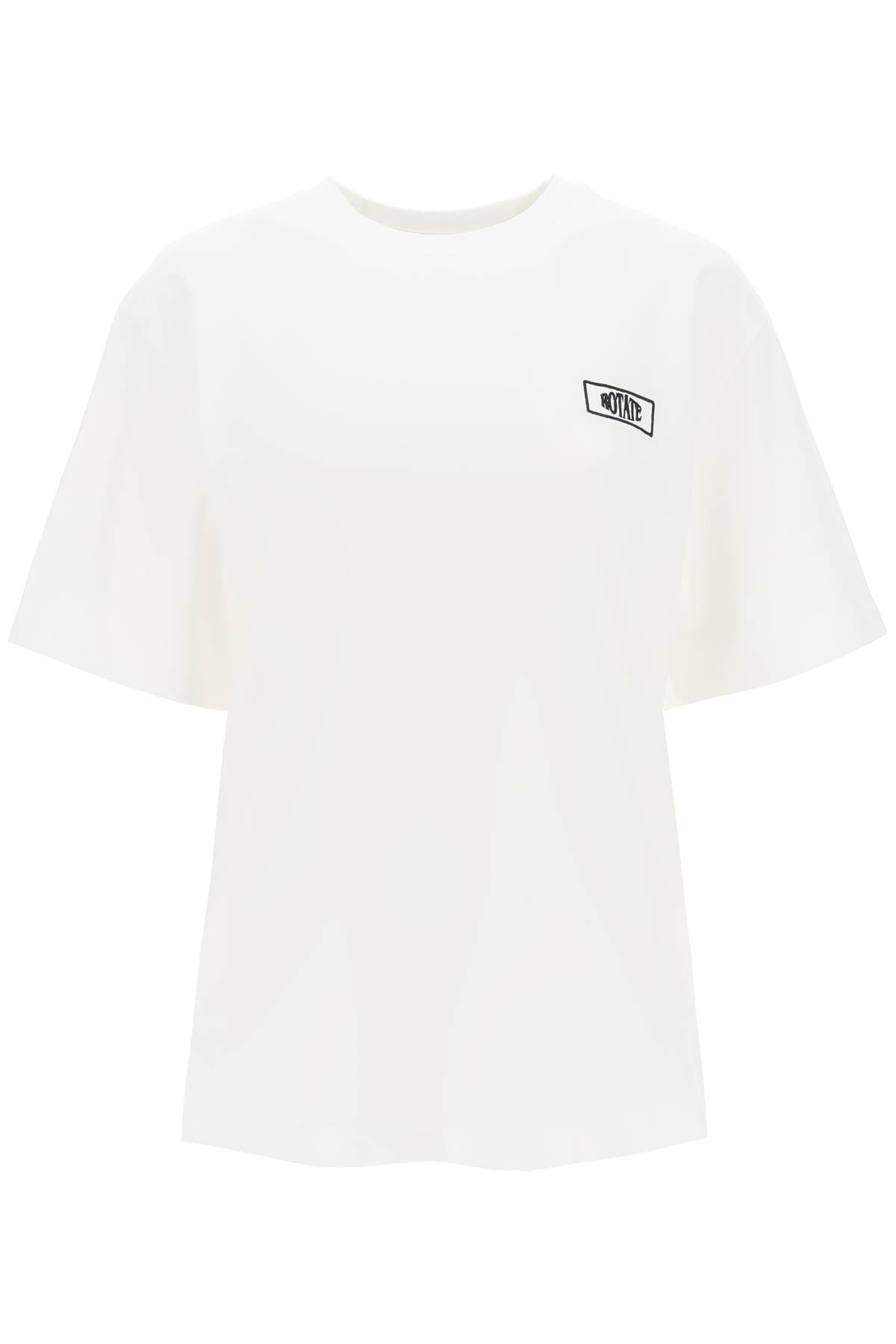 Rotate t-shirt with logo embroidery-women > clothing > topwear-Rotate-Urbanheer