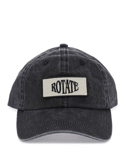 Rotate baseball cap with logo patch