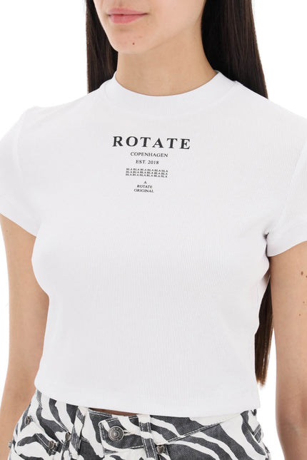 Rotate "cropped ribbed t-shirt - White