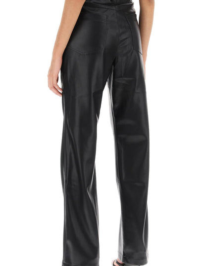 Rotate embellished button faux leather pants