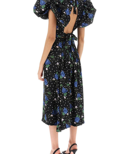 Rotate midi dress with balloon sleeves