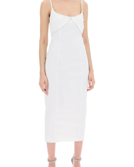 Rotate midi dress with ruffles