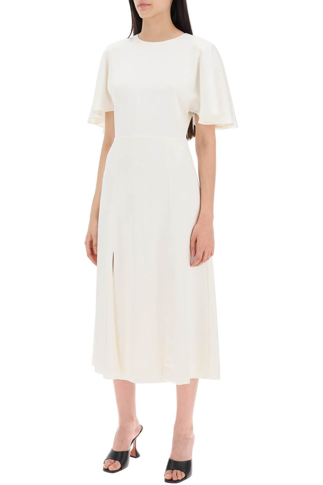 Rotate midi satin dress with butterfly sleeves