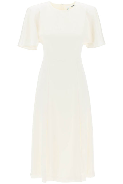 Rotate midi satin dress with butterfly sleeves