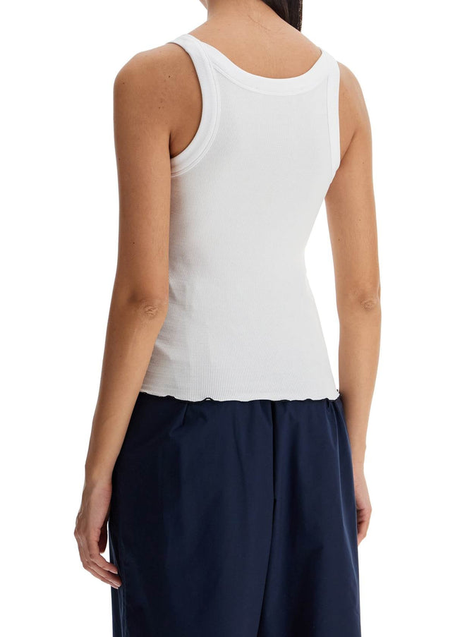 Rotate ribbed tank top with logo label