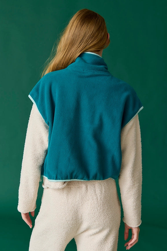 Ruby Oversized Fleece Vest Teal