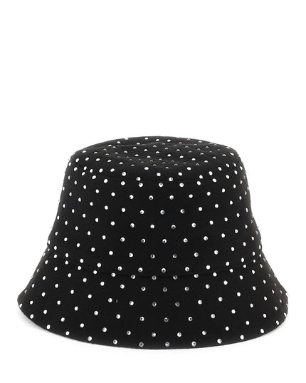 Ruslan baginskiy bucket hat with rhinestones-women > accessories > scarves and gloves-Ruslan Baginskiy-s-Black-Urbanheer