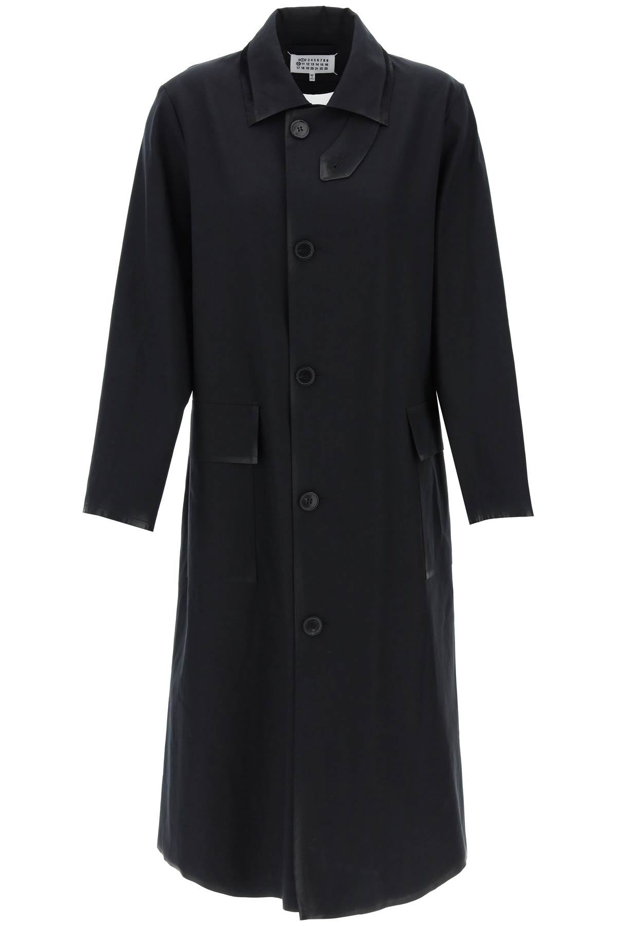 Maison Margiela Cotton Coat With Laminated Trim Details-COAT-Maison Margiela-40-Urbanheer