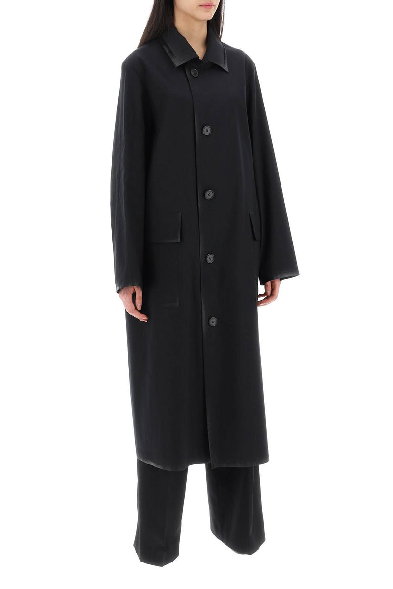 Maison Margiela Cotton Coat With Laminated Trim Details-COAT-Maison Margiela-40-Urbanheer