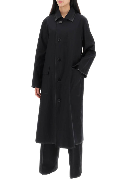 Maison Margiela Cotton Coat With Laminated Trim Details-COAT-Maison Margiela-40-Urbanheer