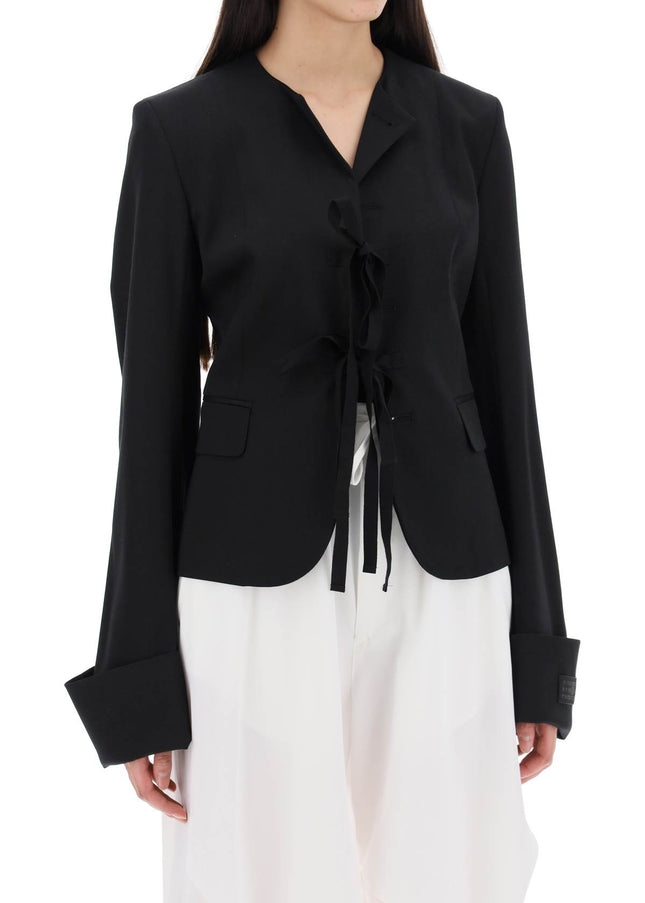 MM6 Maison Margiela single-breasted blazer with round neck