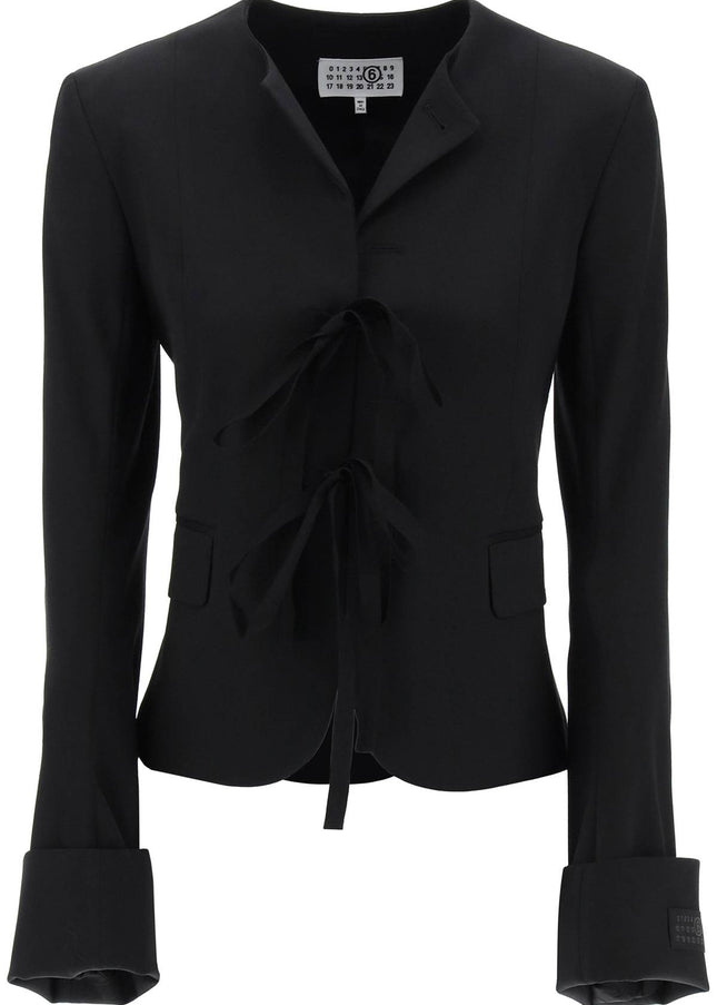 MM6 Maison Margiela single-breasted blazer with round neck