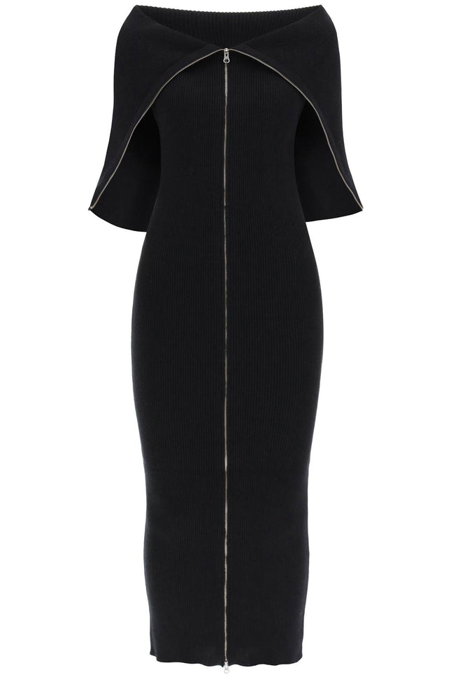 Mm6 maison margiela zippered rib knit midi dress-Dress-MM6 Maison Margiela-Black-M-Urbanheer