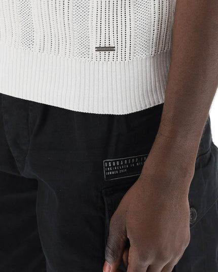 Dsquared2 perforated knit polo shirt