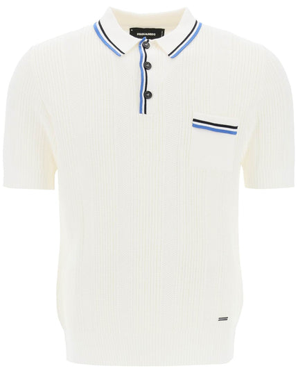 Dsquared2 perforated knit polo shirt