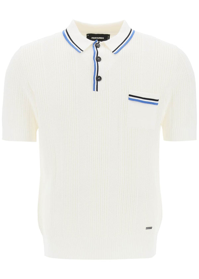 Dsquared2 perforated knit polo shirt