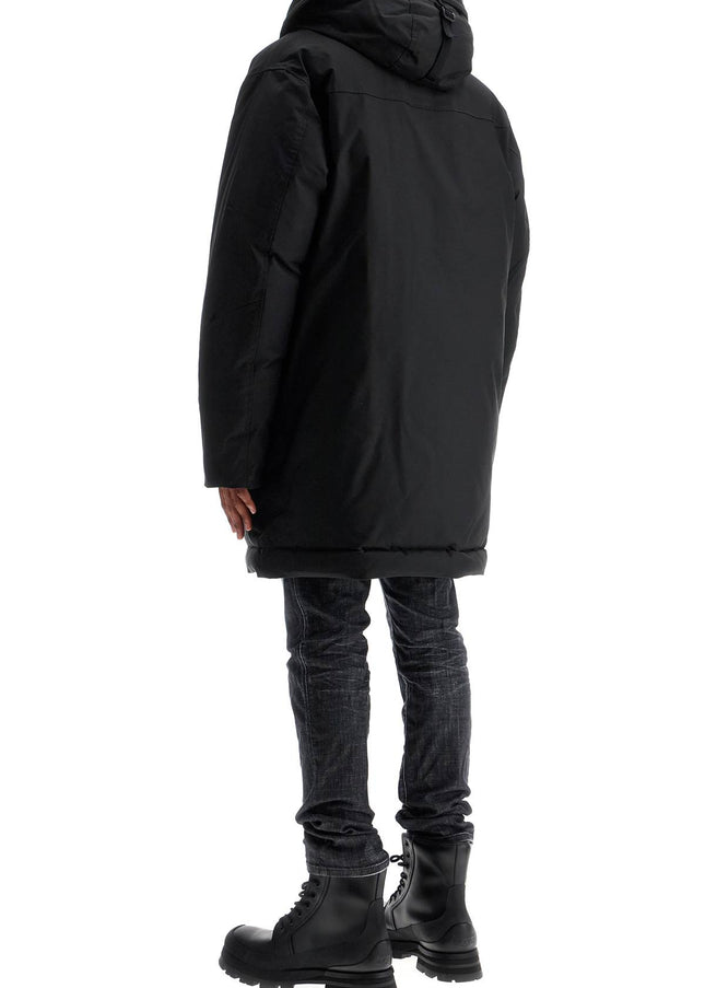 Dsquared2 black techno down polyester parka with hood