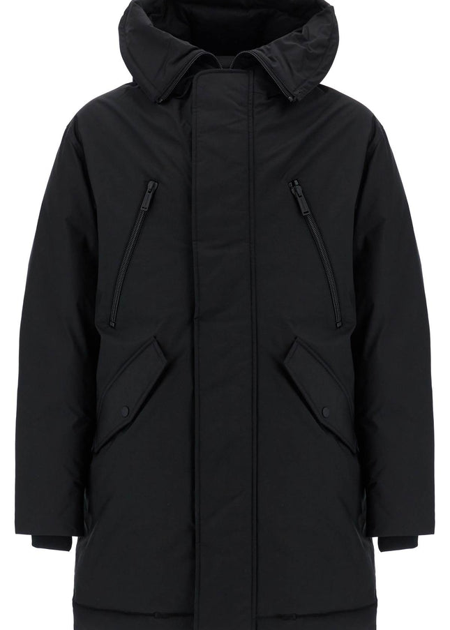 Dsquared2 black techno down polyester parka with hood