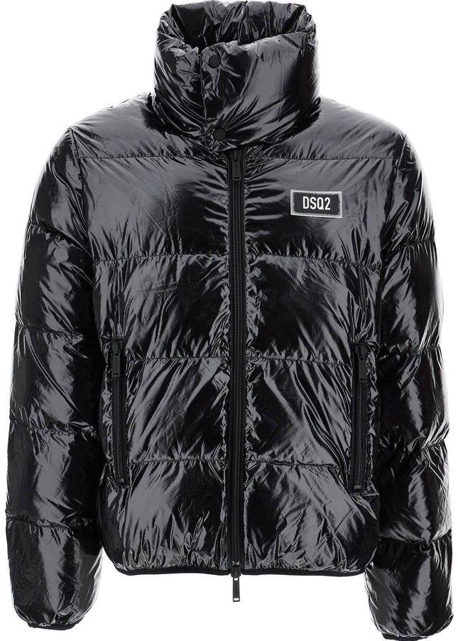 Dsquared2 lightweight black padded nylon jacket with high collar