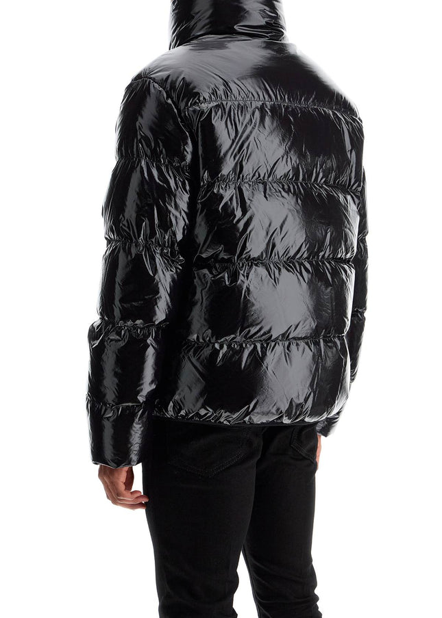 Dsquared2 lightweight black padded nylon jacket with high collar