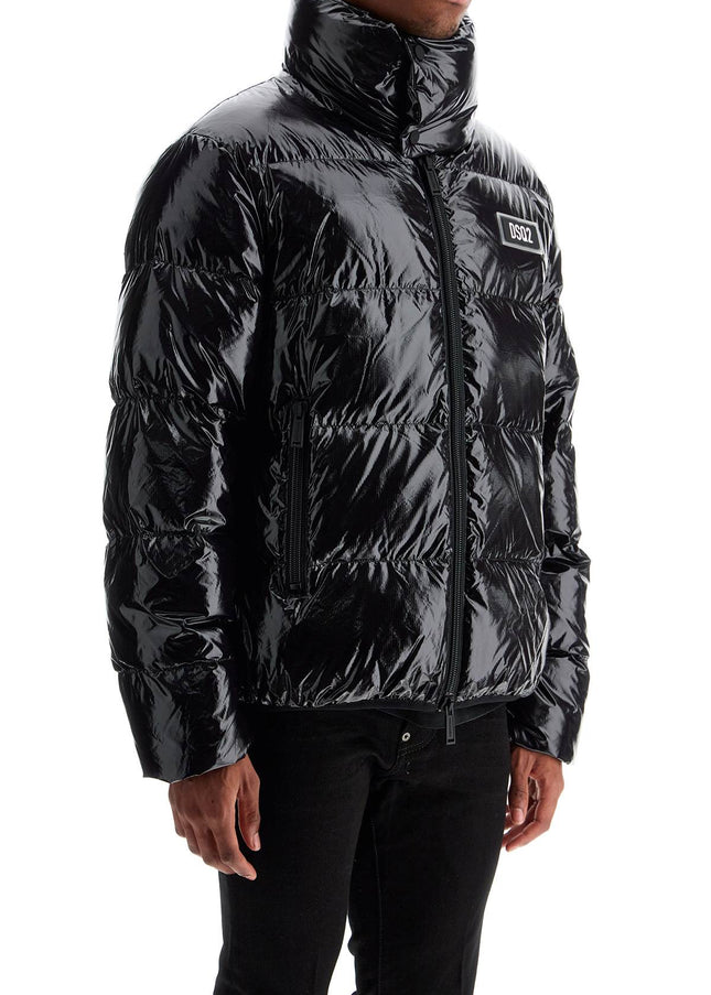 Dsquared2 lightweight black padded nylon jacket with high collar