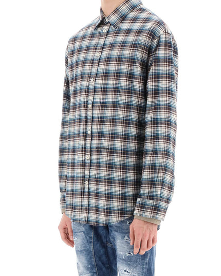 Dsquared2 check shirt with layered sleeves