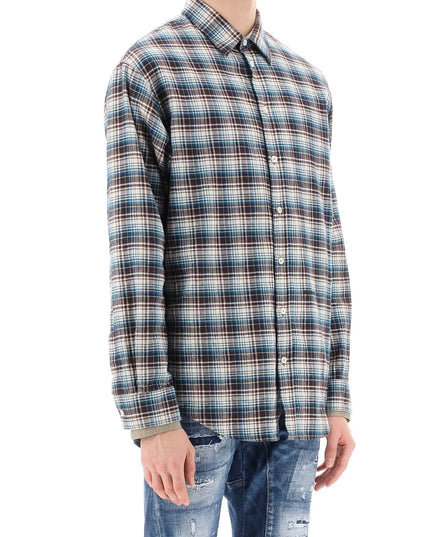 Dsquared2 check shirt with layered sleeves