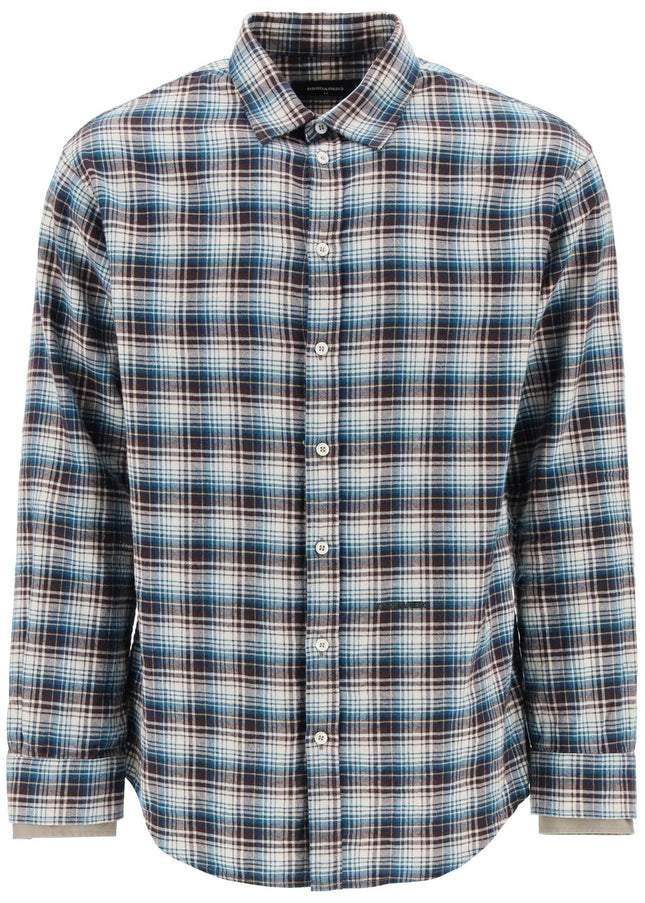 Dsquared2 check shirt with layered sleeves