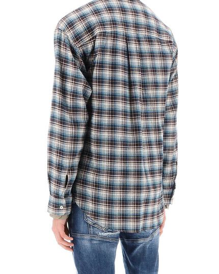 Dsquared2 check shirt with layered sleeves