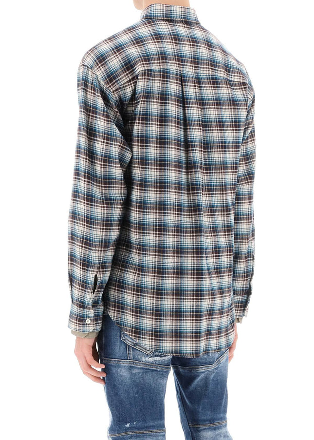 Dsquared2 check shirt with layered sleeves