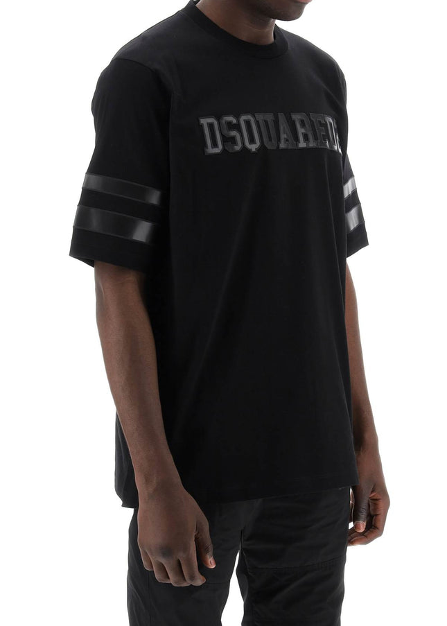 Dsquared2 t-shirt with faux leather inserts