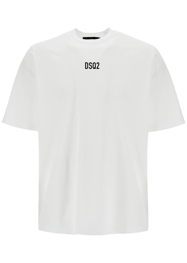 Dsquared2 white cotton t-shirt with dsq2 logo