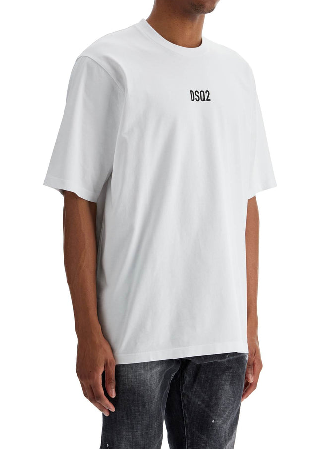 Dsquared2 white cotton t-shirt with dsq2 logo