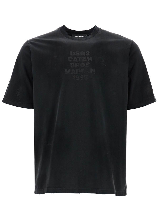 Dsquared2 dark grey cotton t-shirt with logo print