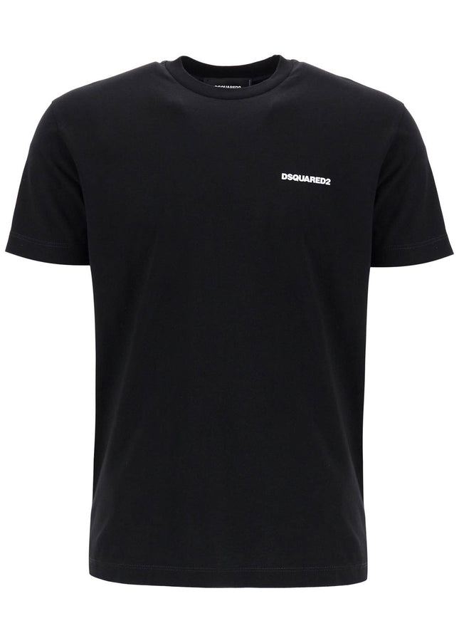 Dsquared2 black cotton t-shirt with embroidered logo