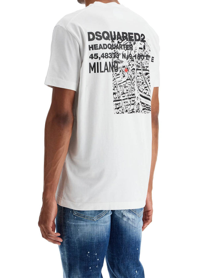 Dsquared2 men's white cotton t-shirt with embroidered logo