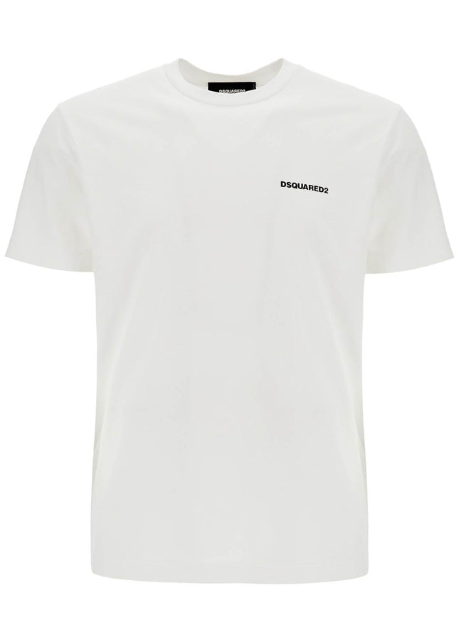 Dsquared2 men's white cotton t-shirt with embroidered logo