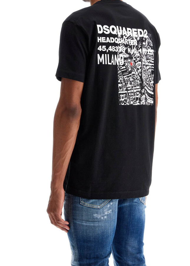 Dsquared2 black cotton t-shirt with embroidered logo