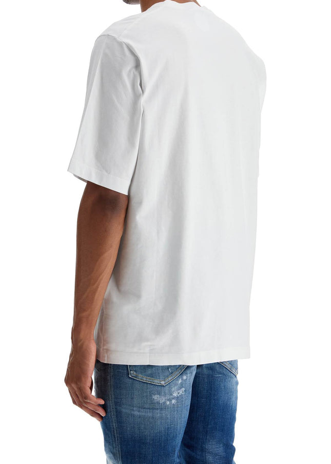 Dsquared2 men's white cotton t-shirt with logo