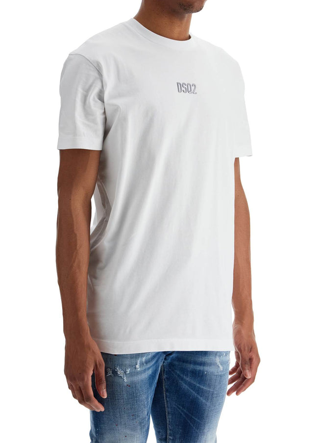 Dsquared2 white cotton t-shirt with embroidered logo