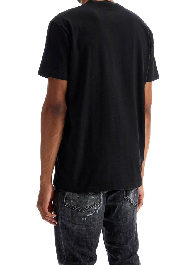 Dsquared2 black cotton t-shirt with embroidered logo