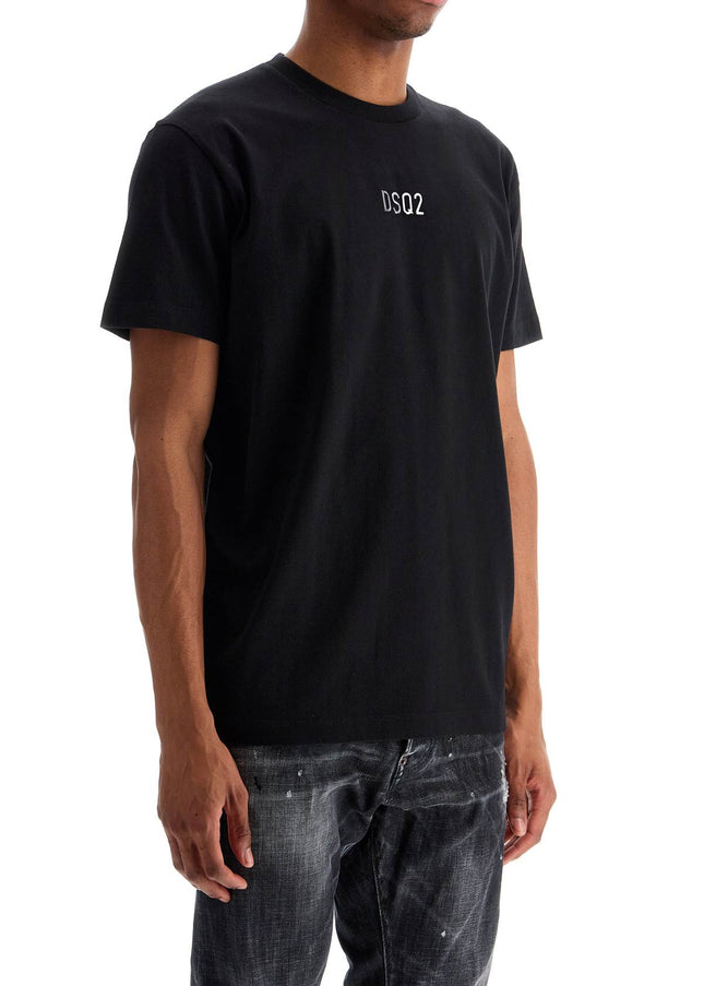 Dsquared2 black cotton t-shirt with embroidered logo