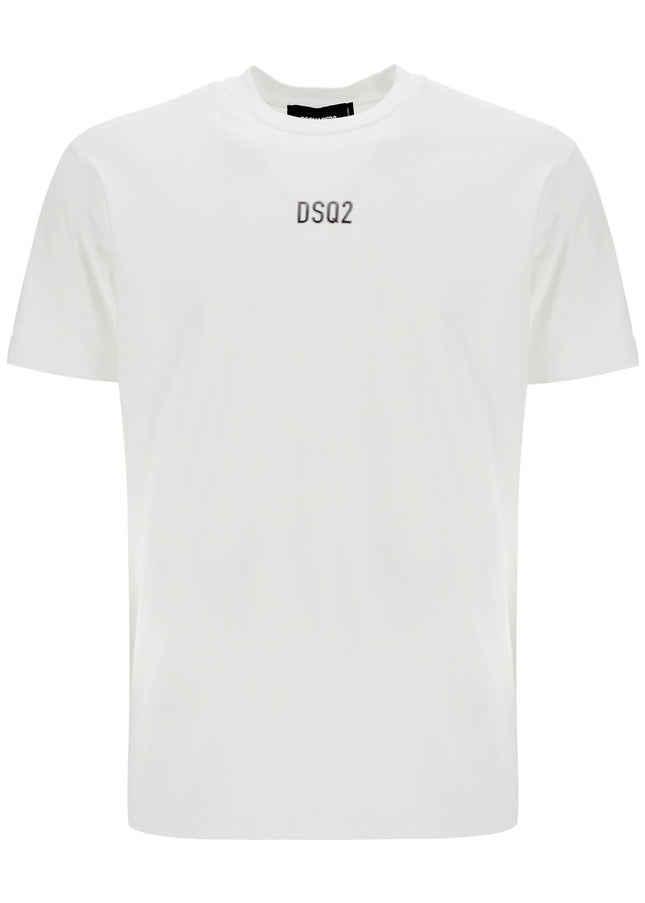 Dsquared2 white cotton t-shirt with embroidered logo