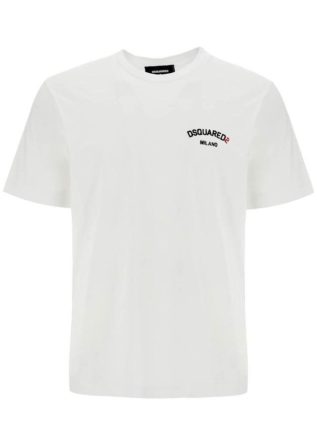 Dsquared2 white cotton t-shirt with embroidered logo