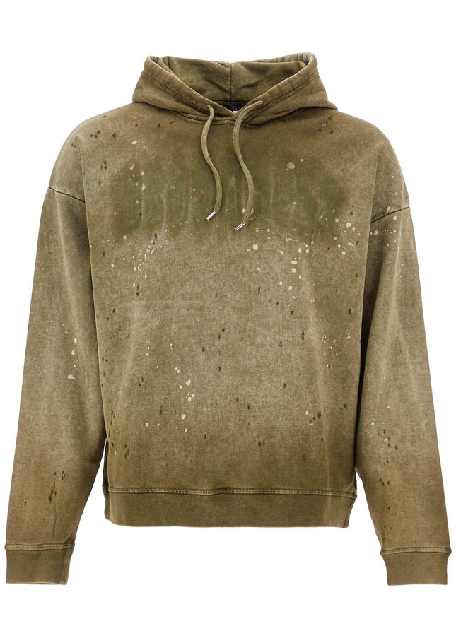 Dsquared2 olive green cotton hoodie with original print