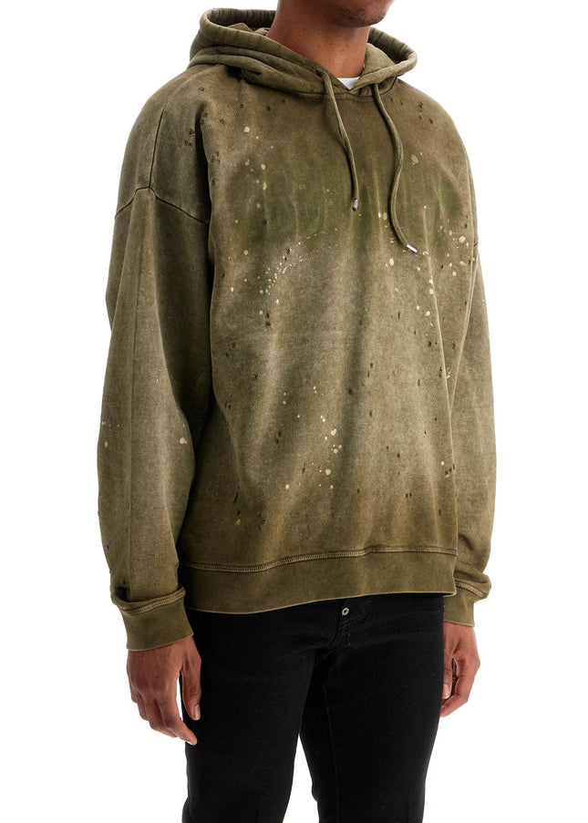 Dsquared2 olive green cotton hoodie with original print