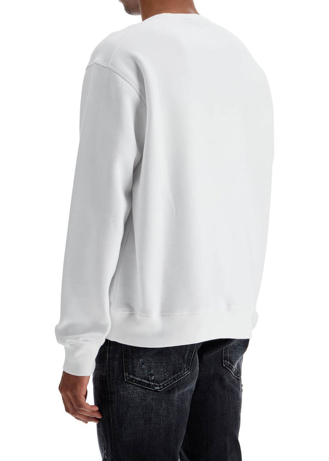 Dsquared2 white cotton sweatshirt with distinctive yellow logo